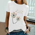 thumbnail image 1 of Abcnature Womens T-Shirt Workout Shirts Summer Funny Letters Printing Graphic Casual Tops Athletic Tee O-Neck Loose Blouse White XXL, 1 of 5