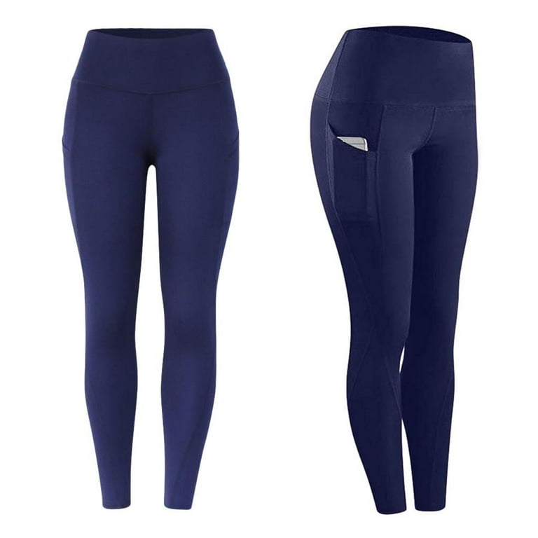 Compression Pants with Pockets  Full Length Tummy Control Workout Leggings