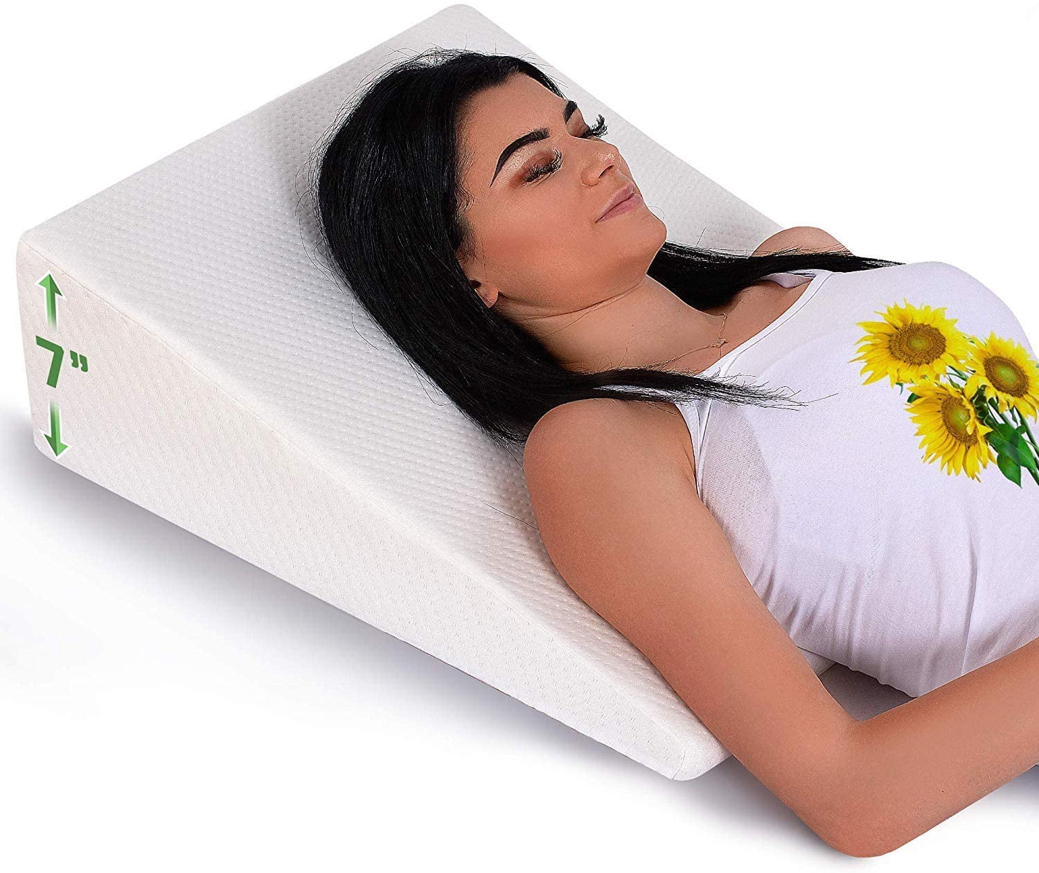 White Memory Foam Triangle Wedge Pillow for Sleeping