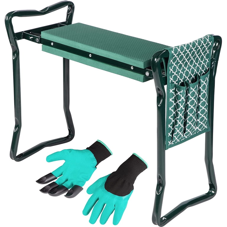 Abco Tech Garden Kneeler and Stool - Protects Your Knees, Clothes From Dirt & Grass Stains - Foldable Stool for Ease of Storage - EVA Foam Pad - ...