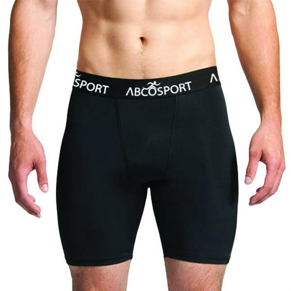 AbcoTech Black Compression Shorts Men for Workout Gym Cycling Sports Athletic Stretch Running Shorts