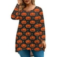thumbnail image 1 of Abcomgle 4xl Womens Halloween Shirts Spooky Pumpkin Bat Graphic Tshirts for Women Plus Size Crewneck Long Sleeve Tee Shirts for Women Holiday Casual Halloween Outfits Women,4XL, 1 of 4