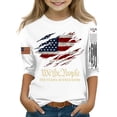 thumbnail image 1 of Abcomgle American Flag Shirts for Toddler Girls 250th Anniversary Print Patriotic T Shirt 4th Of July Shirts Crew Neck 3/4 Sleeve Shirts Comfy Independent Day T Shirt,White,11-12Years, 1 of 5