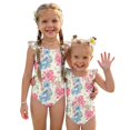 thumbnail image 1 of Abcomgle Baby Swimsuit Girl Ruffled Stretchy One Piece Girls Swimsuit Cute Floral Print Bathing Suits for Girls, 1 of 7