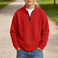 thumbnail image 1 of Abcomgle Boys 1/4 Zip Pullover Athletic Waffle Knit Kids Pullover Sweatshirts Crewneck Long Sleeve Boys Sweater Casual Boys Fall Sweater, 1 of 4