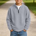 thumbnail image 1 of Abcomgle Boys 1/4 Zip Pullover Crewneck Long Sleeve Boys Sweatshirts Athletic Waffle Knit Boys Pullover Sweater Trendy Boys Fall Shirts, 1 of 4