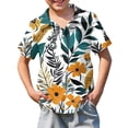 thumbnail image 1 of Abcomgle Boys Button Up Shirts Size 6-7 Button Down Short Sleeve Beach Shirts for Boys Tropical Floral Print Holiday Boys Dress Shirt,Earthy Yellow,5-6Years, 1 of 5