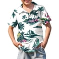 thumbnail image 1 of Abcomgle Boys Hawaiian Shirt 5/6 Summer Mountains and Seas Print Funny Hawaiian Shirt Button Down Short Sleeve Tourist Hawaii Shirts,Army Green,5-6Years, 1 of 5