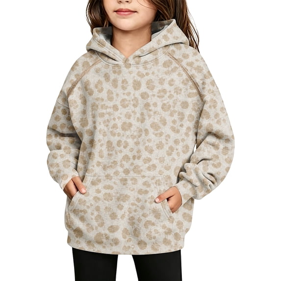 Abcomgle Boys Leopardo Hoodie Hooded Long Sleeve Sweatshirts Oversized Pullover Tops Casual Cute Fashion Sweater with Pockets