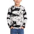 thumbnail image 1 of Abcomgle Boys Long Sleeve Shirts Size 6 Crewneck Fall Shirts for Kids Boys Casual Basic Top for Boys Cotton 3D Print Boys Tee Tops, 1 of 6