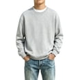 thumbnail image 1 of Abcomgle Boys Long Sleeve T Shirts Size 7-8 Crewneck Winter Tee for Boys Casual Basic Boys Tops Essential Solid Boys Sweatshirts, 1 of 5