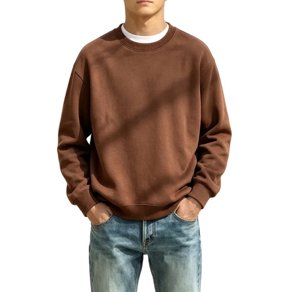Abcomgle Boys Long Sleeve Tops 7-16 Soft Solid Crewneck T Shirts for Boys Fall Basic Boys Tops Essential Layering for Boys