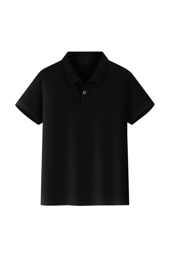 Boys Polo Shirts Size 10-12 Short Sleeve Pique Back to School Clothes Button Closure Solid Color School Uniform Shirts Summer Collared Tshirts for Kids Boys