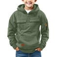 thumbnail image 1 of Abcomgle Boys Zip Up Hoodie 14-16 Oversized Quarter Zip Sweatshirt Boys Tactical Long Sleeve Kids Pullover Athletic Outdoor Sports Hoodies for Teen Boys with Cargo Pockets,12-13 Years,Light Green, 1 of 7