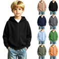 thumbnail image 1 of Abcomgle Boys Zip Up Jacket with Hood Waffle Knit Full-Zip Jacket for Boys Raglan Long Sleeves Jacket Sweatshirt Boy Trendy Fall Hooded Hoodies for Boys with Pockets, 1 of 6