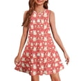 thumbnail image 1 of Abcomgle Easter Dresses for Girls 7-8 A-Line Sleeveless Midi Dress for Girls Cute Bunny Daisy Print Dresses for Girls Crewneck Twirly Dresses,Red,9-10Years, 1 of 5