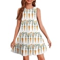 thumbnail image 1 of Abcomgle Easter Dresses for Girls 7-8 Cute Carrot Print Midi Dress for Girls A-Line Sleeveless Dress Outfits Crewneck Casual Twirly Dresses for Girls,Orange,3-4Years, 1 of 5