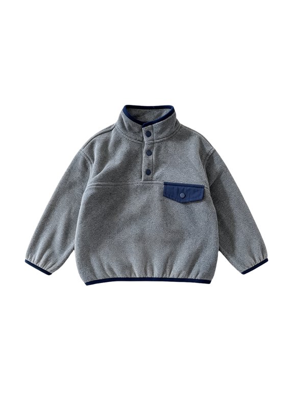 Fleece Sweatshirt for Girls 10-12 Half-Button Polar Fleece Girls Sweatshirt Warm Stand Collar Sweatshirt for Girls Winter Cozy Sweater for Girls