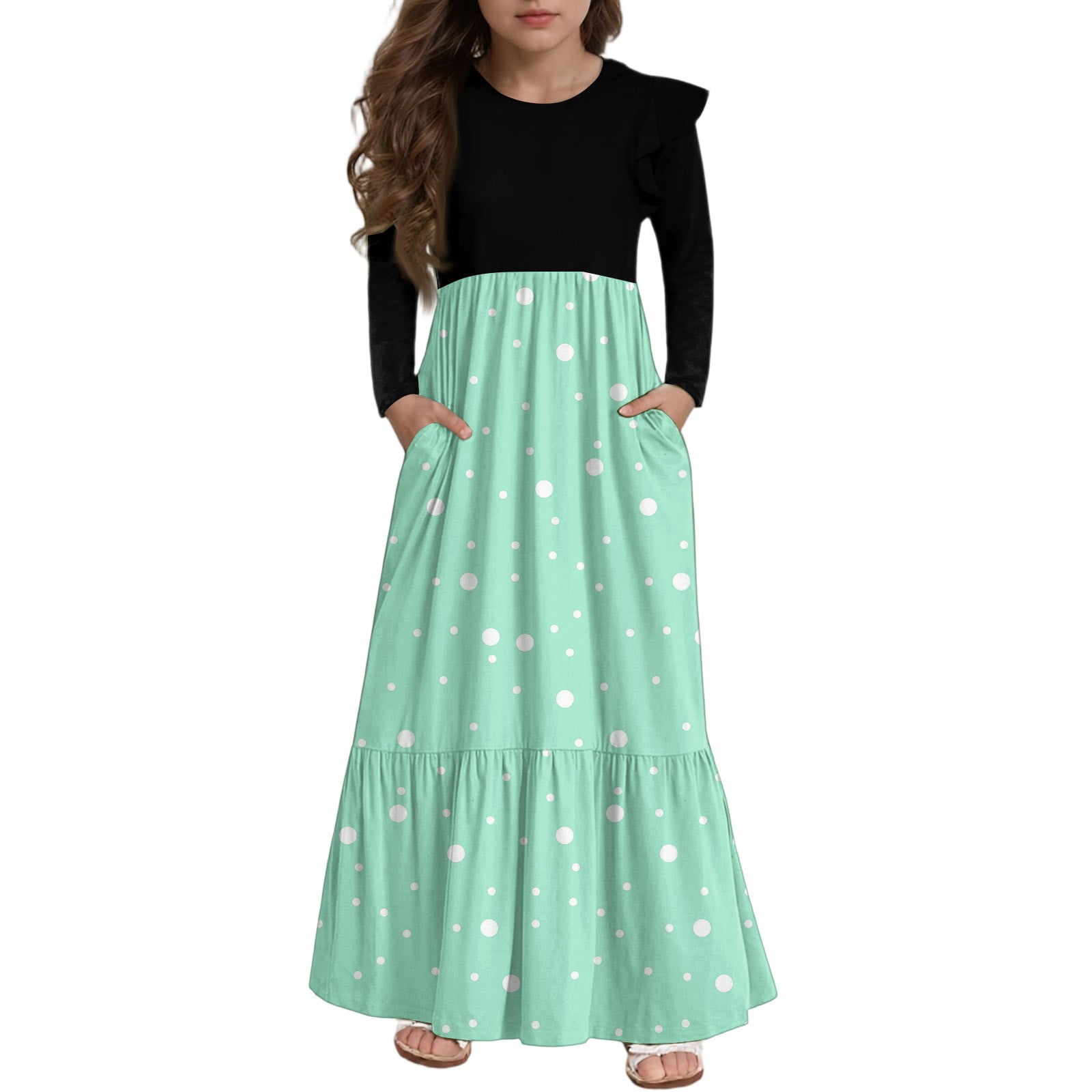 Lisong Women's Floor-Length Taffeta Pleated Party Skirt - US Size 16W Black
