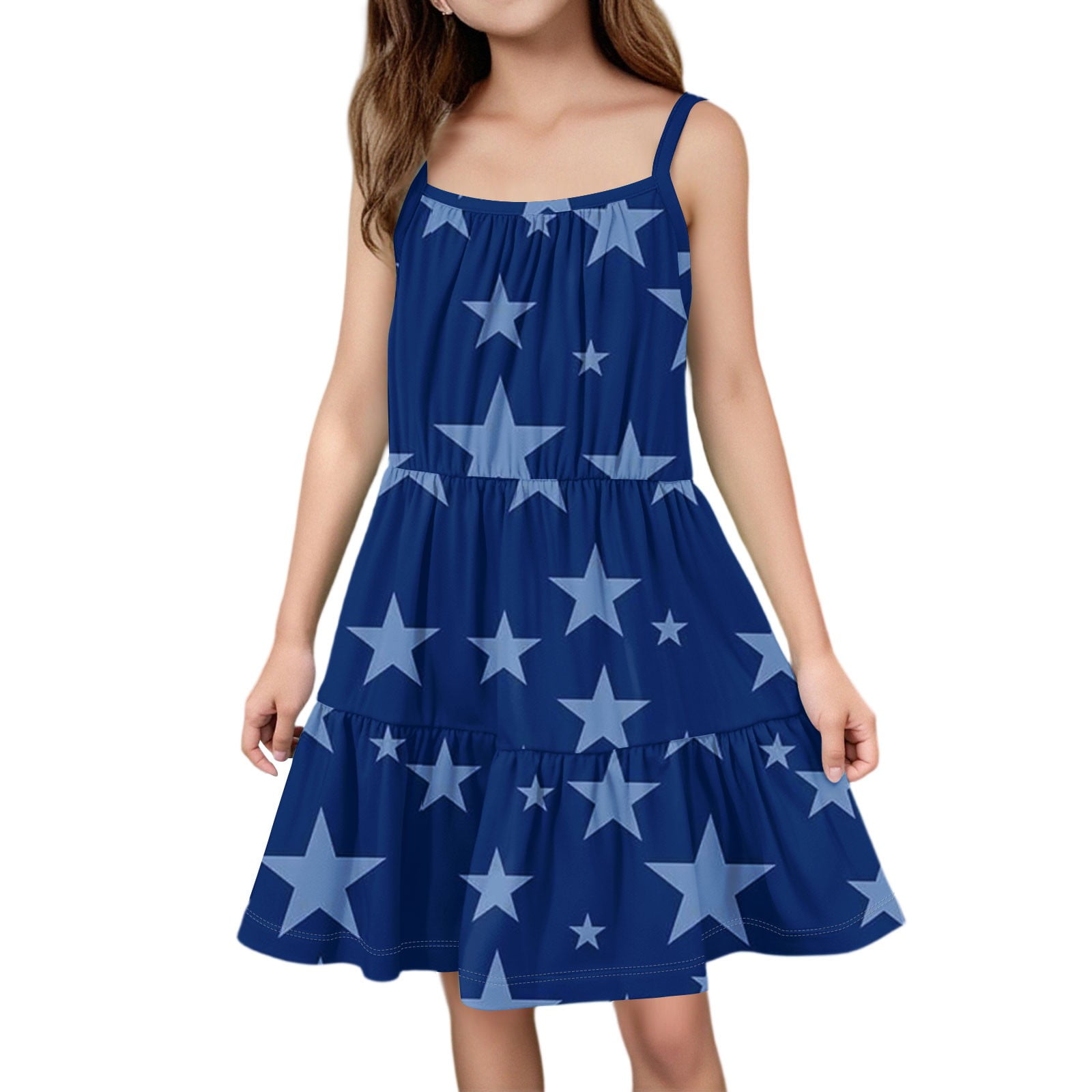 Abcomgle Girl's Summer Casual Dress Casual Spaghetti Strap Sleeveless ...