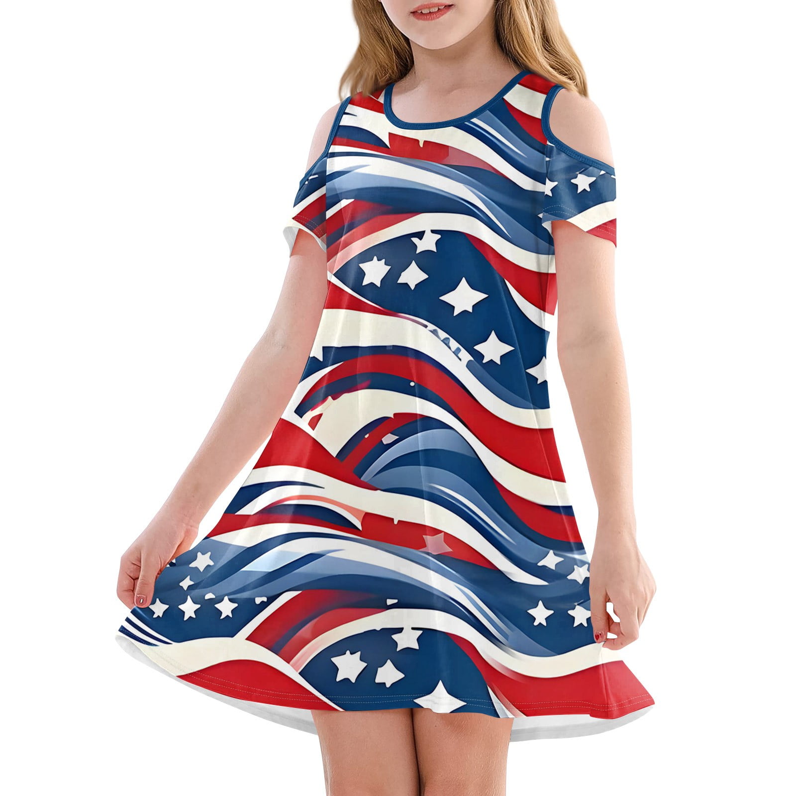 cute dresses for 4th of july Girls toddler girls American flag dress Independence Day Dress Girls Sleeveless