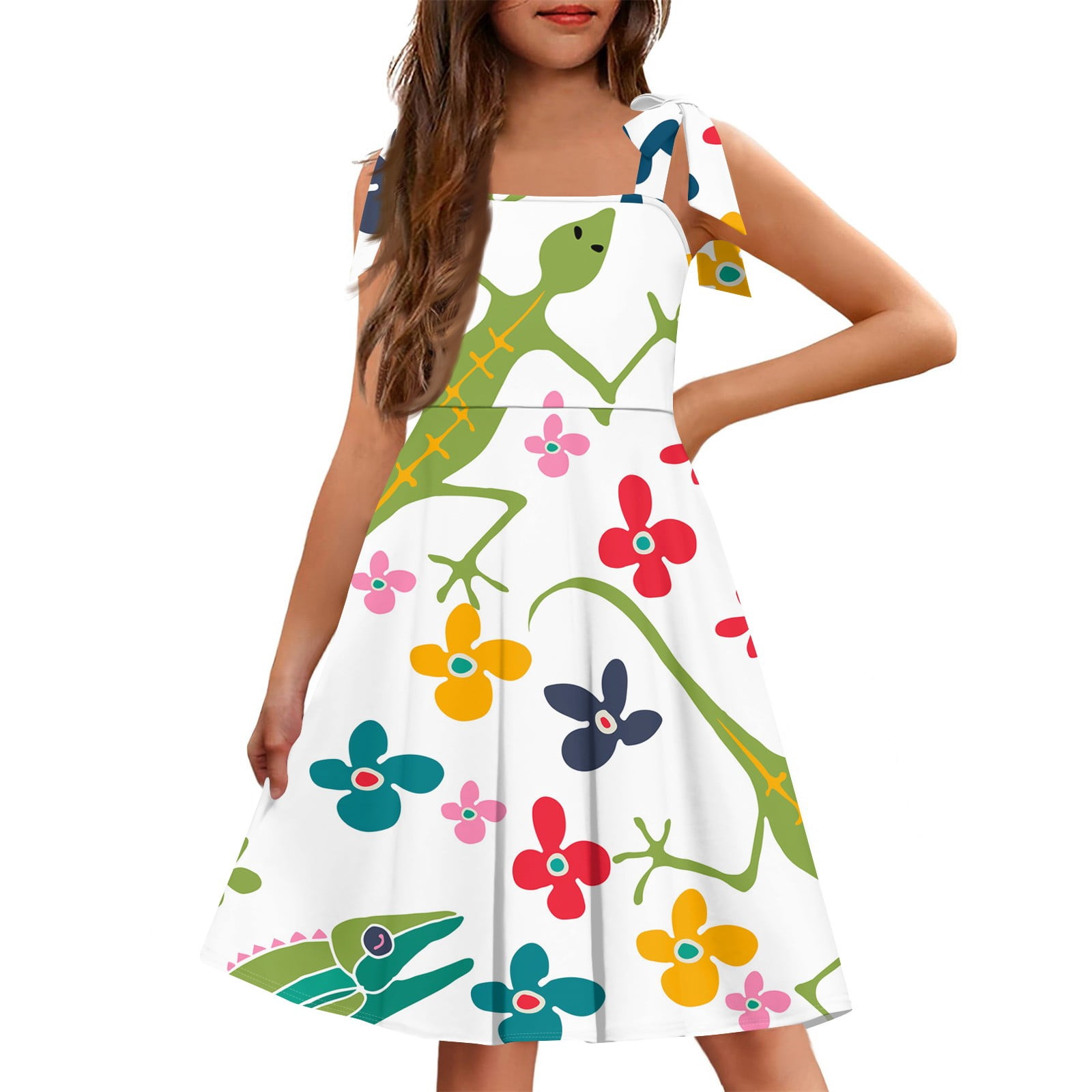ODAWA Women's Sleeveless Summer Dress - Soft Loose Fit With Pockets, Chickens Floral Print, Casual Home & Outing Dress - View #8