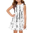 thumbnail image 1 of Abcomgle Girls Dresses Size 10-12 Casual A-Line Sleeveless Girls Tank Dresses Striped Crew Neck Sundresses Beach Swing Dresses,White,11-12Years, 1 of 4