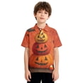 thumbnail image 1 of Abcomgle Girls Halloween Polo Shirts 5t Spooky Stacked Pumpkin Graphic Shirts for Kids Button Up Short Sleeve T-Shirts for Kid Girls Fall Funny Cute Top for Girls, 1 of 4