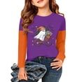 thumbnail image 1 of Abcomgle Girls Halloween Shirts 10-12 Spooky Ghosts Riding Bike Tshirts for Girls Crewneck Long Sleeve T-Shirts for Girls Fall Funny Scary Tee Top Girls, 1 of 6