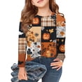 thumbnail image 1 of Abcomgle Girls Halloween Shirts 10-12 Spooky Vintage Pumpkin Graphic T-Shirts for Kid Girls Crewneck Long Sleeve T-Shirts for Girls Fall Funny Cute Top for Girls,6-7 Years, 1 of 4
