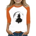 thumbnail image 1 of Abcomgle Girls Halloween Shirts 10-12 Spooky Witch Graphic Shirts for Kids Girls Crewneck 3/4 Raglan Sleeve Tshirts for Girls Fall Funny Holiday Tee Top Girls,2-3 Years, 1 of 4