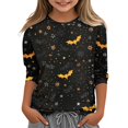 thumbnail image 1 of Abcomgle Girls Halloween Shirts Size 14 Spooky Bat Spider Graphic Tshirts for Kids Crewneck 3/4 Sleeve T-Shirts for Kid Girls Fall Funny Holiday Blouses for Girls,9-10 Years, 1 of 5