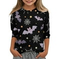 thumbnail image 1 of Abcomgle Girls Halloween Shirts Size 7-8 Spooky Bat Graphic T-Shirts for Girls Crewneck 3/4 Sleeve T-Shirts for Kid Girls Fall Funny Scary Top for Girls,9-10 Years, 1 of 5