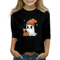 thumbnail image 1 of Abcomgle Girls Halloween T-Shirt Cute Ghost Drinking Coffee Tee Shirts for Girls Crewneck Short Sleeve T-Shirts for Kid Girls Fall Funny Scary Tee Top Girls,6-7 Years, 1 of 4
