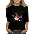 thumbnail image 1 of Abcomgle Girls Halloween T-Shirt Spooky Ghost Boo Graphic T-Shirts for Kid Girls Crewneck 3/4 Raglan Sleeve Shirts for Kids Fall Funny Scary Tee Top Girls,3-4 Years, 1 of 4