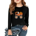 thumbnail image 1 of Abcomgle Girls Halloween T-Shirt Spooky Ghost Truck Graphic Tee Shirts for Girls Crewneck Long Sleeve T-Shirts for Girls Fall Funny Cute Tee Top Girls,3-4 Years, 1 of 5