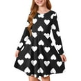 thumbnail image 1 of Abcomgle Girls Long Sleeve Dresses 8-9 Love Heart Valentines Midi Dress for Girls Cute A-Line Long Sleeve Dress Outfits Holiday Crewneck Swing Dress Clothes for Girls,, 1 of 4