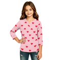 thumbnail image 1 of Abcomgle Girls Long Sleeve Shirts 7-8 Henley Button Winter Tee for Girls Trendy Basic Girls Tops Cotton Love Heart Girls Tunic Tops, 1 of 5