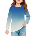 thumbnail image 1 of Abcomgle Girls Long Sleeve Shirts Size 6 Trendy Gradient Crewneck Tshirts for Girls Winter Basic Girls Tops Trendy Girls Sweatshirts with Pocket, 1 of 5