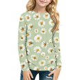 thumbnail image 1 of Abcomgle Girls Long Sleeve T Shirts 10-12 Trendy Daisy Floral Print Crewneck Tee for Girls Fall Basic Girls Tops Cotton Girls Blouses, 1 of 5