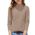 thumbnail image 1 of Abcomgle Girls Long Sleeve T Shirts Size 7-8 Casual Thermal Mock Neck Tee for Girls Fall Basic Girls Layer Tops Cotton Girls Tunic Tops, 1 of 2