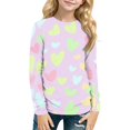 thumbnail image 1 of Abcomgle Girls Long Sleeve Tops 7-16 Crewneck Fall Shirts for Girls Casual Basic Girls Tops Loose Love Heart Girls Blouses, 1 of 5