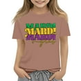 thumbnail image 1 of Abcomgle Girls Mardi Gras Shirts Size 7-8 Carnival Mardi Gras T-Shirts for Girls Crewneck Short Sleeve T-Shirts for Kid Girls Spring Funny Parade Tee Top Girls, 1 of 3