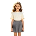 thumbnail image 1 of Abcomgle Girls Pleated Skirt with Built In Safety Shorts Elastic Waist A Line Short Skater School Style Skirt for Big Kids, 1 of 5