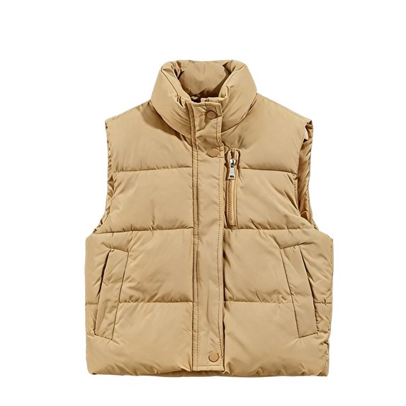 Abcomgle Girls Puffy Vests Size 10-12 Stand Collar Sleeveless Vest Jacket for Girls Lightweight Zip Up Padded Kids Vest Winter Fashion Quilted Vest Waistcoat