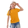 thumbnail image 1 of Abcomgle Girls Shirts 10-12 Crewneck Slim Fit Toddler Girls T-Shirts Short Sleeve Toddler T-Shirt Summer Solid Cotton Tops,Yellow,12-13Years, 1 of 5