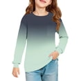 thumbnail image 1 of Abcomgle Girls Shirts Long Sleeve 7-8 Casual Gradient Crewneck Tshirts for Girls Fall Basic Girls Tops Loose Girls Tunic Tops with Pocket, 1 of 5