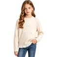 thumbnail image 1 of Abcomgle Girls Shirts Long Sleeve 7-8 Crewneck Fall Tshirts for Girls Ruffle Lace Hem Ribbed Top for Girls Loose Bow Girls Tunic Tops, 1 of 5