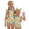 thumbnail image 1 of Abcomgle Girls Swimsuits Size 7-8 Tropical Fruit Graphic One Piece Little Girls Swimsuit Ruffled Stretchy Bathing Suits for Girls, 1 of 7