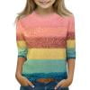 thumbnail image 1 of Abcomgle Girls Tshirts 8-10 Years Old Summer 3/4 Sleeve Tshirt Glitter Sparkly Tshirts Toddler Trendy Crewneck Cotton Linen Toddler Tops Girls,6-7 Years, 1 of 5